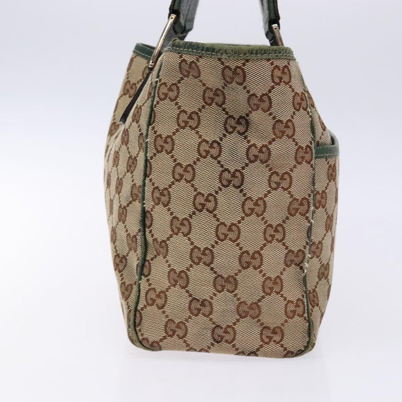 GUCCI GG Canvas Web Sherry Line Tote Bag Beige Green Red 115810 Auth 136923