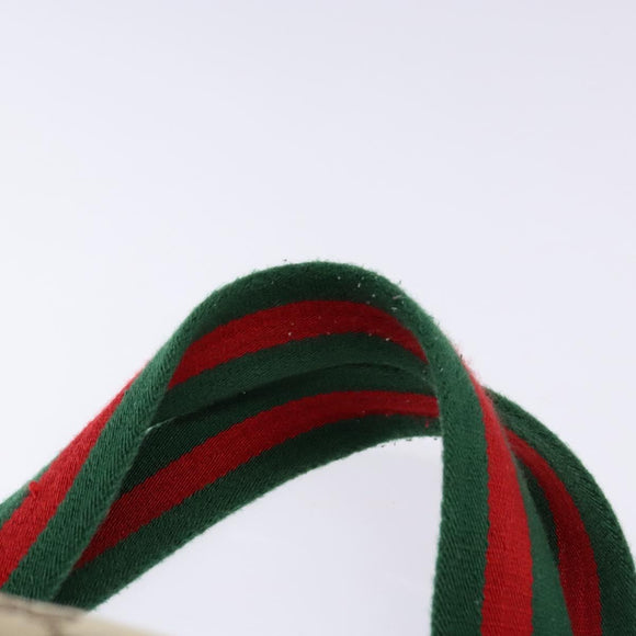 GUCCI GG Canvas Web Sherry Line Tote Bag Beige Green Red 115810 Auth 136923