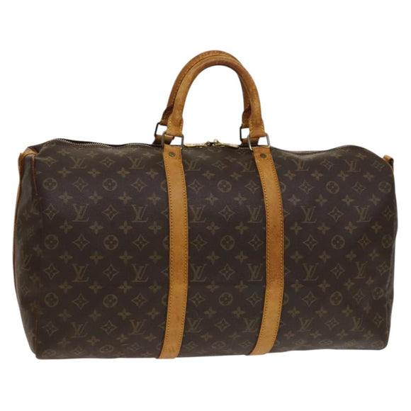 LOUIS VUITTON Monogram Keepall Bandouliere 50 Boston Bag M41416 LV Auth 136941