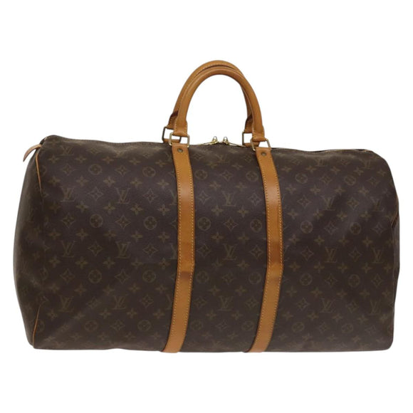 LOUIS VUITTON Monogram Keepall 55 Boston Bag M41424 LV Auth 136942