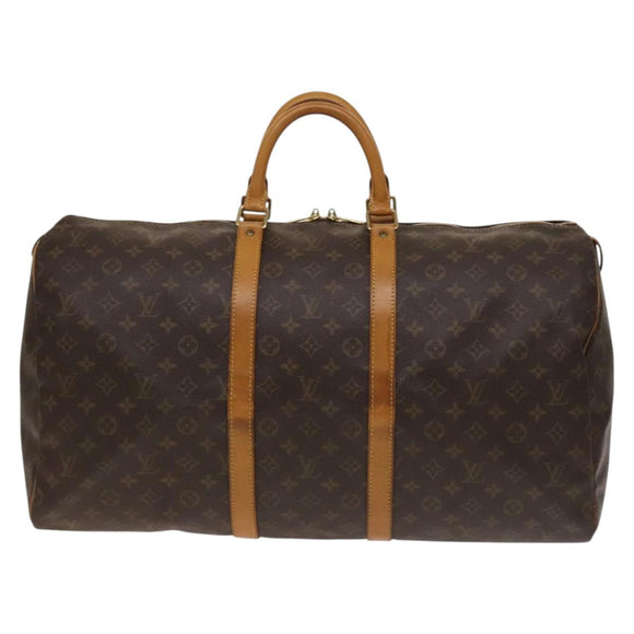 LOUIS VUITTON Monogram Keepall 55 Boston Bag M41424 LV Auth 136942