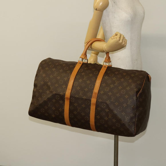 LOUIS VUITTON Monogram Keepall 55 Boston Bag M41424 LV Auth 136942