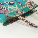 CHANEL Tote Bag Vinyl Blue Silver CC Auth 136970-6