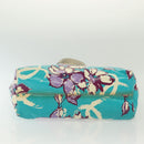 CHANEL Tote Bag Vinyl Blue Silver CC Auth 136970-5