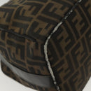 FENDI Zucca Canvas Vanity Pouch Black Brown Auth 136971-7