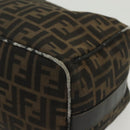 FENDI Zucca Canvas Vanity Pouch Black Brown Auth 136971-16