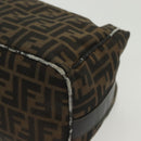 FENDI Zucca Canvas Vanity Pouch Black Brown Auth 136971-18