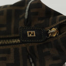 FENDI Zucca Canvas Vanity Pouch Black Brown Auth 136971-20