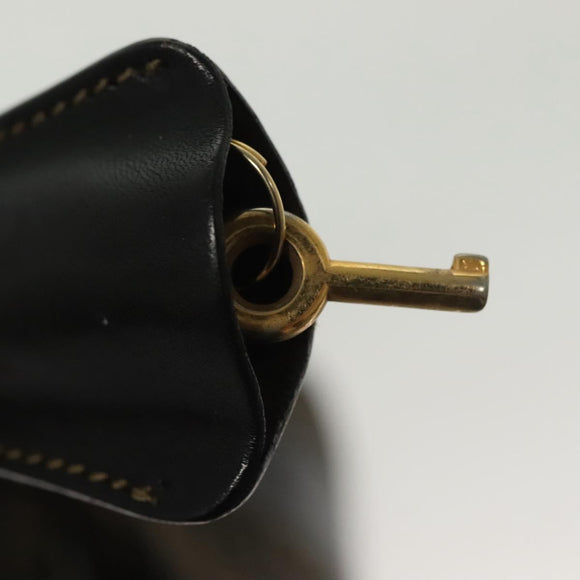 FENDI Zucca Canvas Vanity Pouch Black Brown Auth 136971