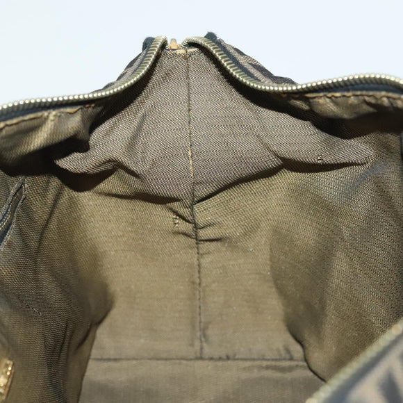 FENDI Zucca Canvas Vanity Pouch Black Brown Auth 136971