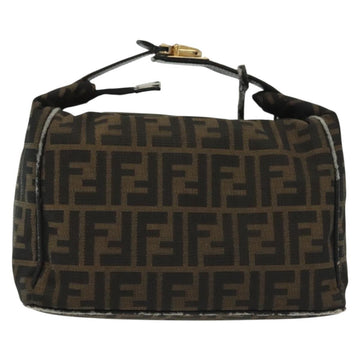FENDI Zucca Canvas Vanity Pouch Black Brown Auth 136971 - 0