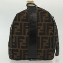 FENDI Zucca Canvas Vanity Pouch Black Brown Auth 136971-4