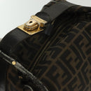 FENDI Zucca Canvas Vanity Pouch Black Brown Auth 136971-6