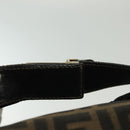 FENDI Zucca Canvas Vanity Pouch Black Brown Auth 136971-15