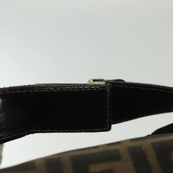 FENDI Zucca Canvas Vanity Pouch Black Brown Auth 136971