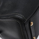 Salvatore Ferragamo Gancini Hand Bag Leather Black Gold Auth 136973-14