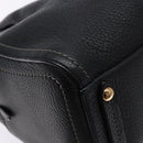 Salvatore Ferragamo Gancini Hand Bag Leather Black Gold Auth 136973-16
