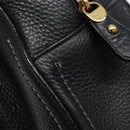 Salvatore Ferragamo Gancini Hand Bag Leather Black Gold Auth 136973-10