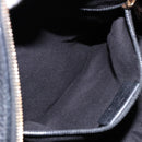 Salvatore Ferragamo Gancini Hand Bag Leather Black Gold Auth 136973-22