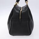 Salvatore Ferragamo Gancini Hand Bag Leather Black Gold Auth 136973-4