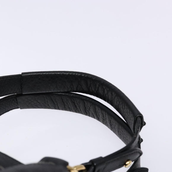 Salvatore Ferragamo Gancini Hand Bag Leather Black Gold Auth 136973