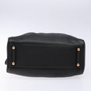 Salvatore Ferragamo Gancini Hand Bag Leather Black Gold Auth 136973-5