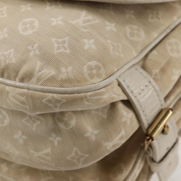 LOUIS VUITTON Monogram Mini Lin Saumur PM Shoulder Bag Ivory M95314 Auth 136978