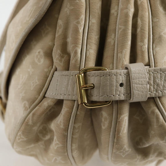 LOUIS VUITTON Monogram Mini Lin Saumur PM Shoulder Bag Ivory M95314 Auth 136978