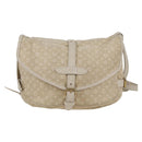LOUIS VUITTON Monogram Mini Lin Saumur PM Shoulder Bag Ivory M95314 Auth 136978-13
