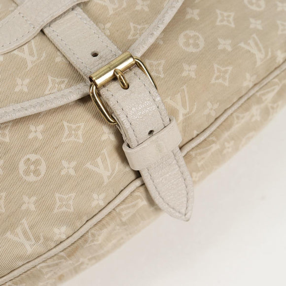 LOUIS VUITTON Monogram Mini Lin Saumur PM Shoulder Bag Ivory M95314 Auth 136978