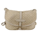 LOUIS VUITTON Monogram Mini Lin Saumur PM Shoulder Bag Ivory M95314 Auth 136978-2