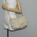 LOUIS VUITTON Monogram Mini Lin Saumur PM Shoulder Bag Ivory M95314 Auth 136978-30