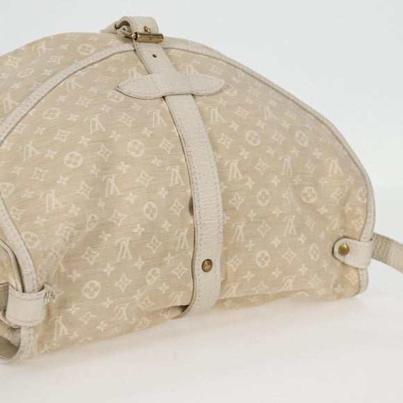 LOUIS VUITTON Monogram Mini Lin Saumur PM Shoulder Bag Ivory M95314 Auth 136978