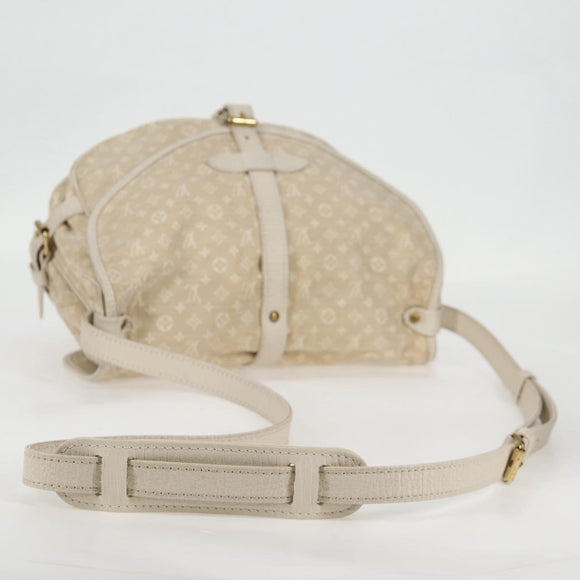 LOUIS VUITTON Monogram Mini Lin Saumur PM Shoulder Bag Ivory M95314 Auth 136978