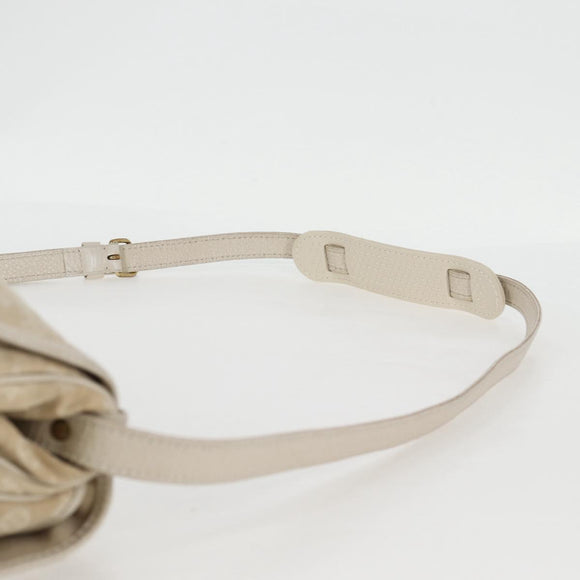 LOUIS VUITTON Monogram Mini Lin Saumur PM Shoulder Bag Ivory M95314 Auth 136978