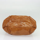 Chloe Hand Bag Leather 2way Brown Gold Auth 136996-5