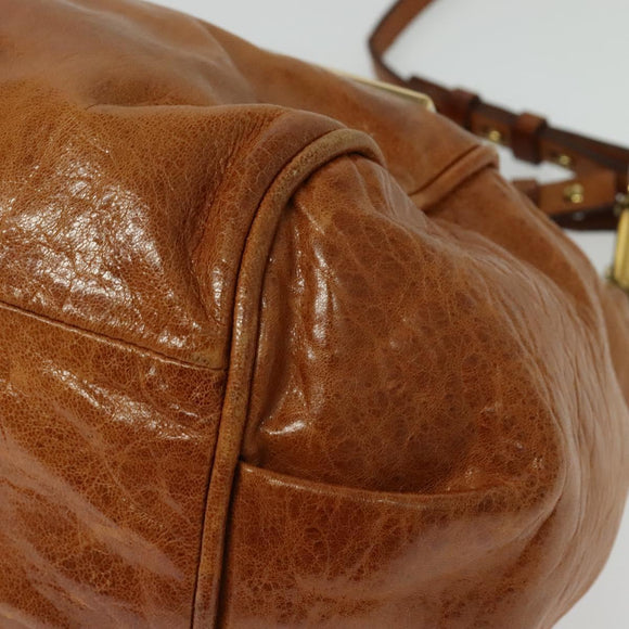 Chloe Hand Bag Leather 2way Brown Gold Auth 136996