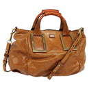 Chloe Hand Bag Leather 2way Brown Gold Auth 136996-1
