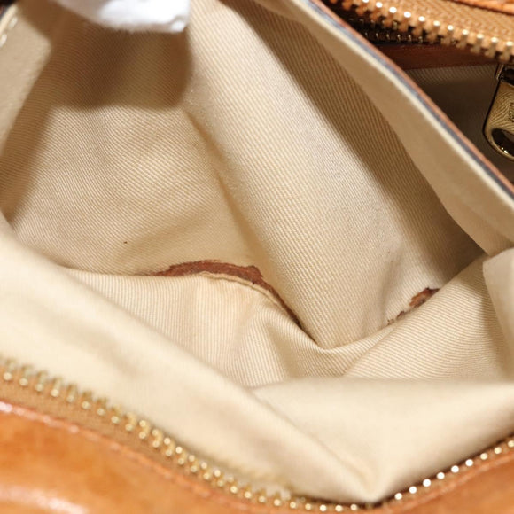 Chloe Hand Bag Leather 2way Brown Gold Auth 136996
