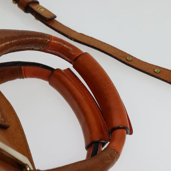 Chloe Hand Bag Leather 2way Brown Gold Auth 136996