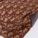 Christian Dior Trotter Canvas Shoulder Bag Red Gold Auth 136998-9