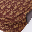 Christian Dior Trotter Canvas Shoulder Bag Red Gold Auth 136998-15