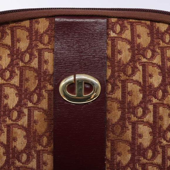 Christian Dior Trotter Canvas Shoulder Bag Red Gold Auth 136998