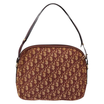 Christian Dior Trotter Canvas Shoulder Bag Red Gold Auth 136998 - 0