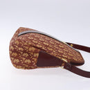Christian Dior Trotter Canvas Shoulder Bag Red Gold Auth 136998-3