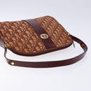 Christian Dior Trotter Canvas Shoulder Bag Red Gold Auth 136998-7