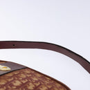 Christian Dior Trotter Canvas Shoulder Bag Red Gold Auth 136998-8