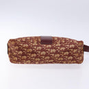 Christian Dior Trotter Canvas Shoulder Bag Red Gold Auth 136998-5