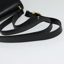 Salvatore Ferragamo Gancini Shoulder Bag Leather Black Gold Auth 137001-7