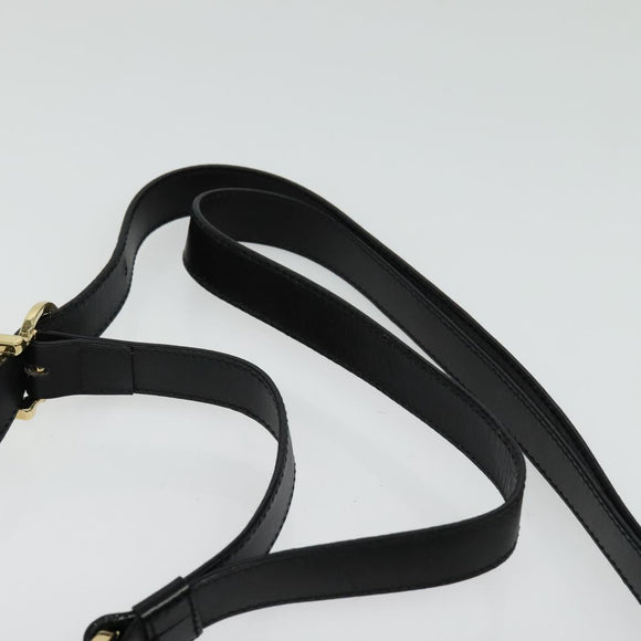 Salvatore Ferragamo Gancini Shoulder Bag Leather Black Gold Auth 137001